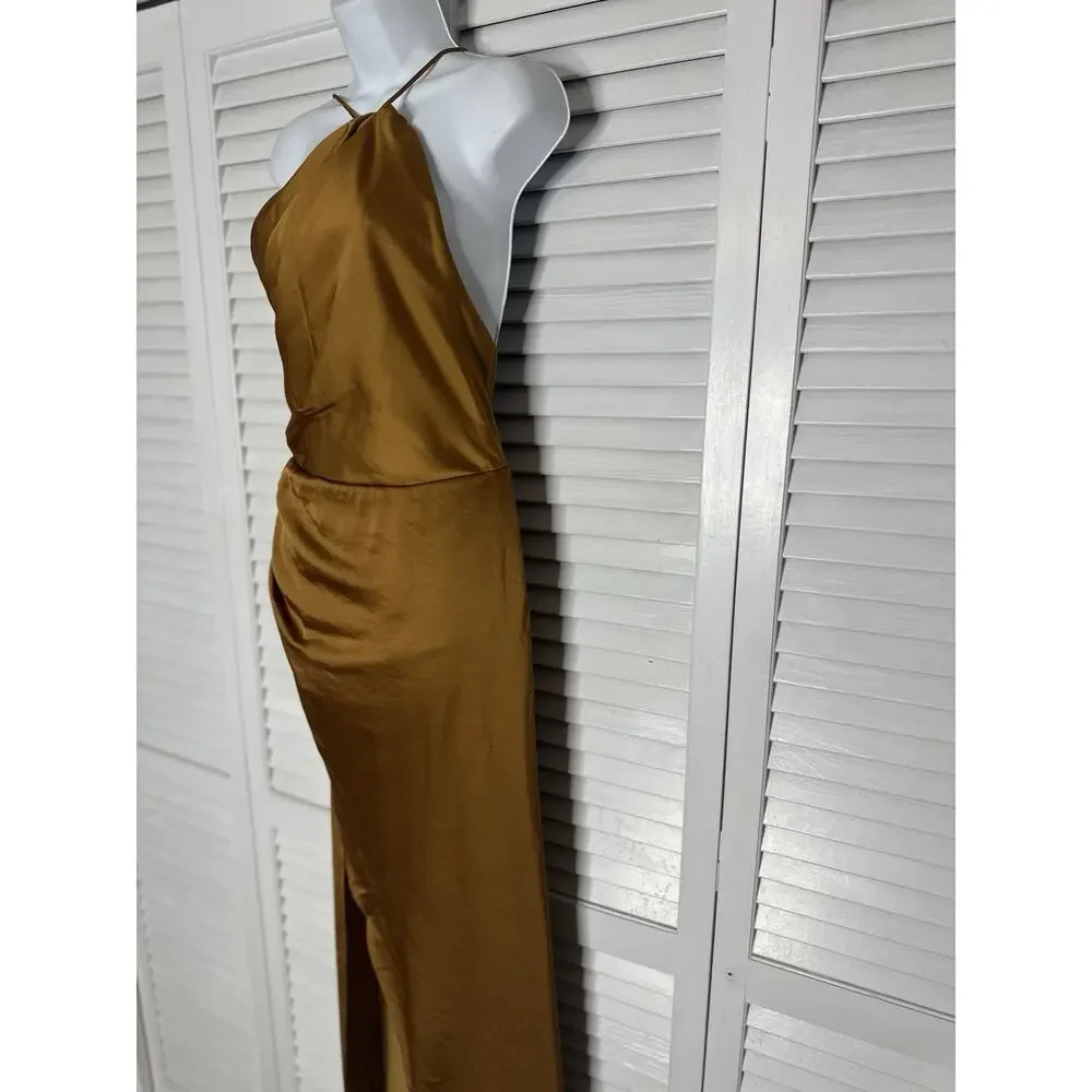NWT Anthropologie Significant Other Copper Gracie Backless Satin Dress 12 - Picture 5 of 13